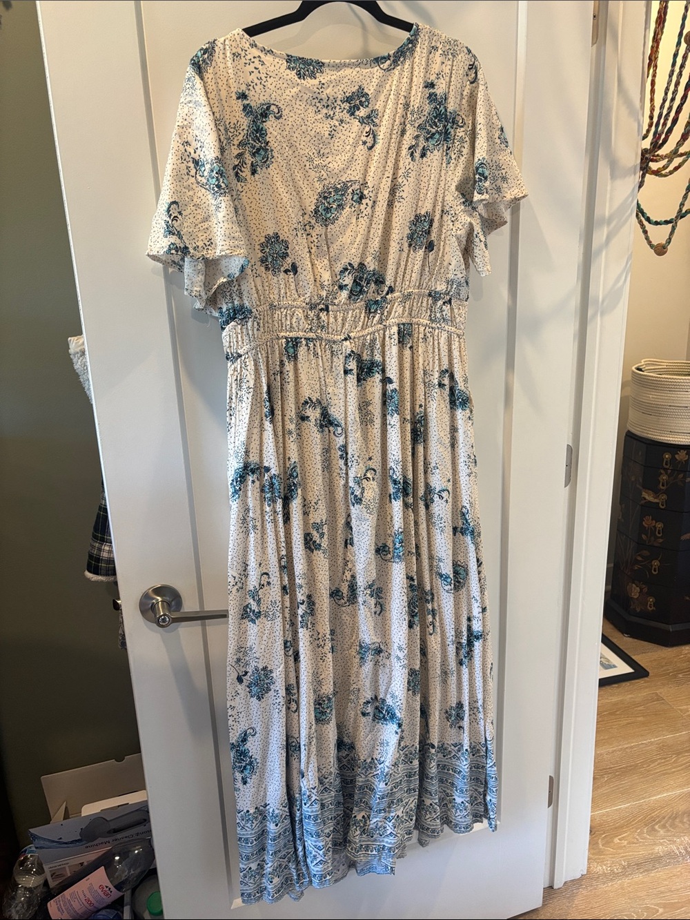 Torrid White Dress with Teal Floral Print - Picture 6 of 6